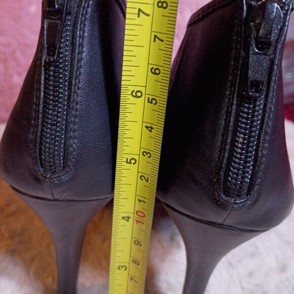 Women's Black Platform Peep Toe Heeled Boot Size L 8/9 - Picture 3 of 6